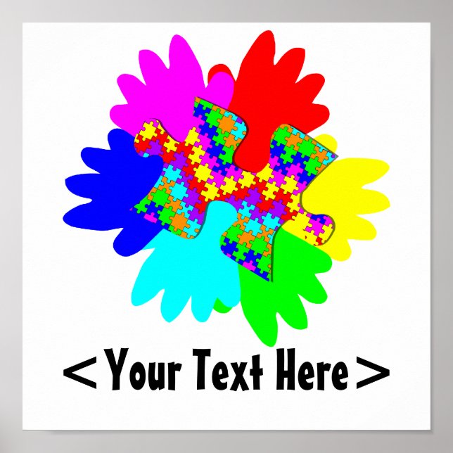 Anpassade Händer och Pussel Puzzle Biet Poster (Framsidan)