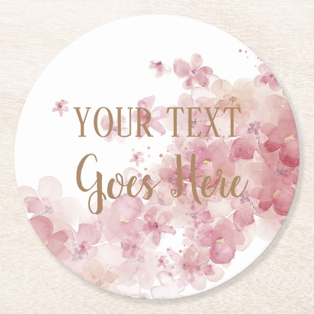 Anpassade Handgjord blommigt andedräkt Underlägg Papper Rund (Framsidan)