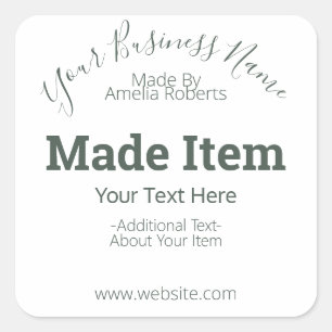 Anpassade Handmade Hobby Craft DIY Business Fyrkantigt Klistermärke