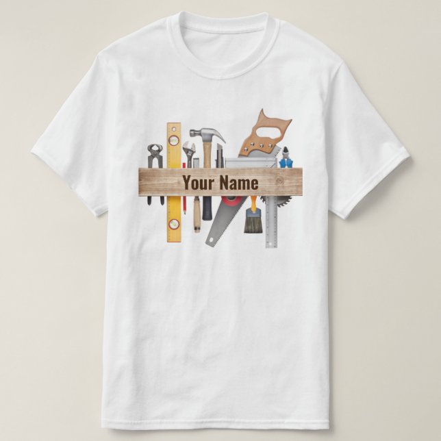 Anpassade handyman carpenter verktyg t shirt (Design framsida)