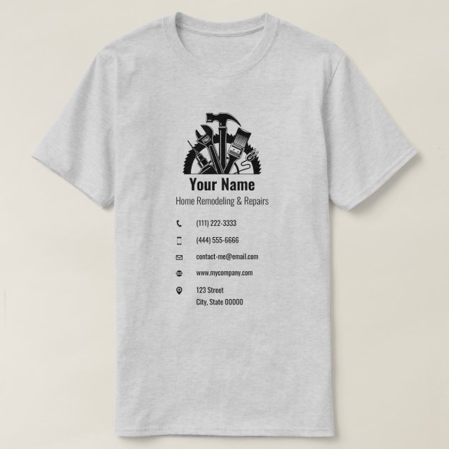 Anpassade handyman verktyg t shirt (Design framsida)