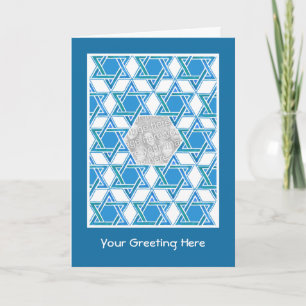 Anpassade Hanukkah Photo Card, David-stjärnan Helgkort