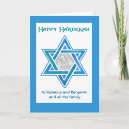 Anpassade Hanukkah Photo Card, David-stjärnan Helgkort