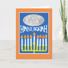 Anpassade Hanukkah Photo Card, Menorah Helgkort