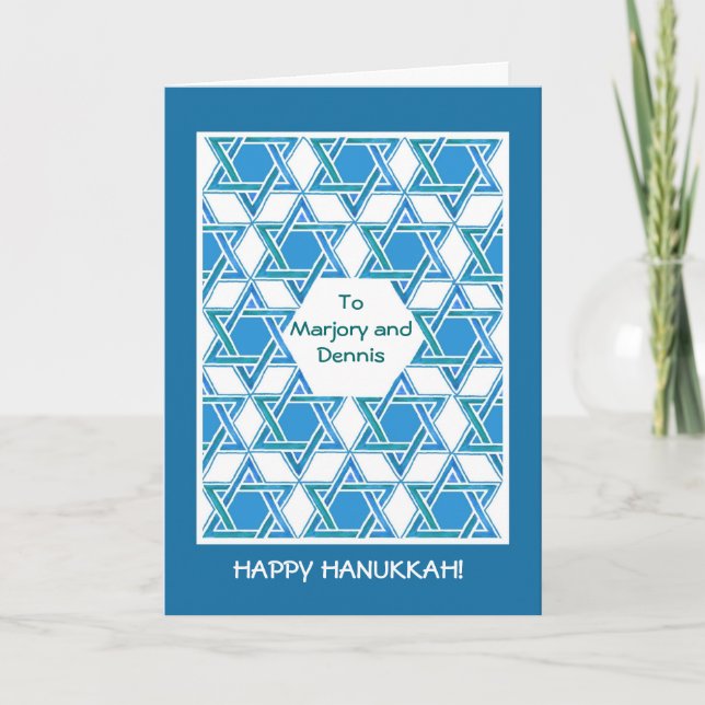 Anpassade Hanukkah Star av David Greeting Card Helgkort (Framsida)