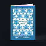 Anpassade Hanukkah Star av David Greeting Card Helgkort<br><div class="desc">Ett anpassade Hanukkah-kort med en stjärna av David mönster av Judy Adamson. Det finns utrymme på framsidan för ert eget budskap,  och insidan av hälsning är också anpassade.</div>