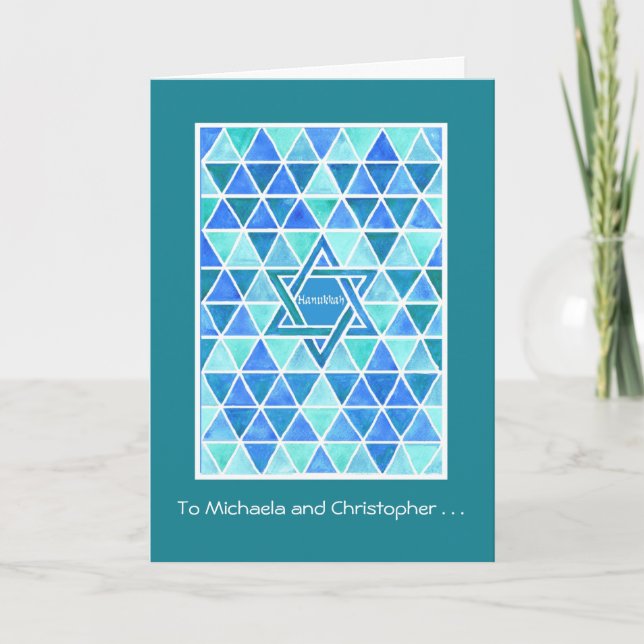 Anpassade Hanukkah Star av David Greeting Card Helgkort (Framsida)