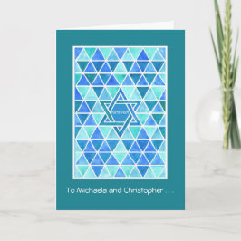 Anpassade Hanukkah Star av David Greeting Card Helgkort