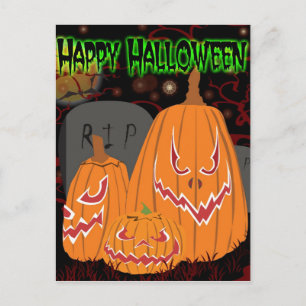 Anpassade Happy halloween Pumpkin-vykort Vykort