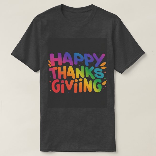 Anpassade Happy thanksgiving Day T-Shirt (Design framsida)