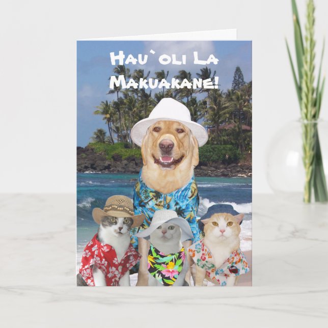 Anpassade Hawaiian Gul lab Fars dag Kort (Framsida)