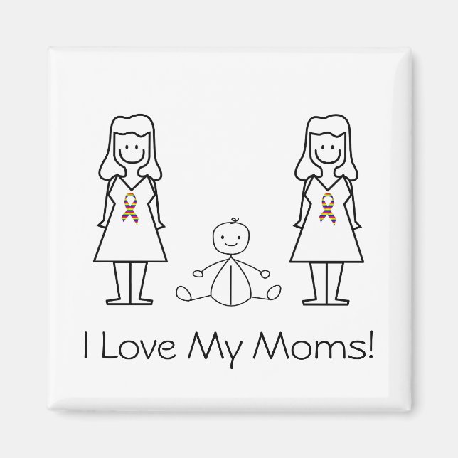 Anpassade HBT 2 Mammor & Baby Magnet (Framsidan)