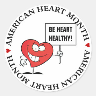 Anpassade Heart Health Slogan Sign Runt Klistermärke