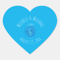 Anpassade Heart Shape Bröllop Firefly Mason Burk