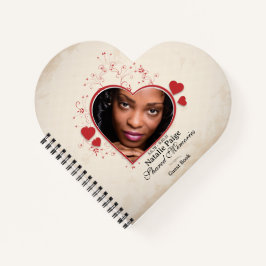 Anpassade Heart-Thned Memorial Guest Bok