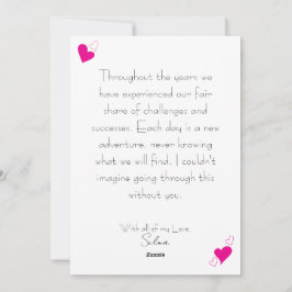 Anpassade Heart & Zig Zag Romantic Kärlek Anpassni Julkort
