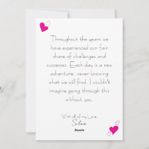 Anpassade Heart & Zig Zag Romantic Kärlek Anpassni Julkort