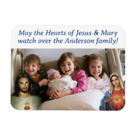 Anpassade Hearts of Jesus & Mary Photo Magnet