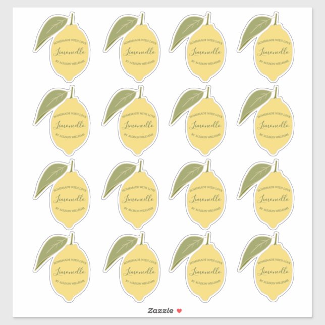 Anpassade Hemmagjorda Limoncello Etikett Citrondek (Ark)