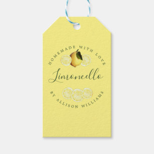 Anpassade Hemmagjorda Limoncello Gula Presentkort Presentetikett