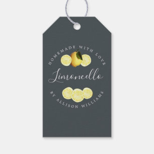 Anpassade Hemmagjorda Limoncello Off-Black Present Presentetikett