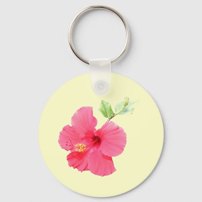 Anpassade Hibiscus-nyckelkedja Nyckelring (Framsida)