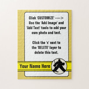 Anpassade Hockey Goalie Card Jigszawa Pussel