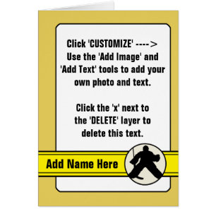 Anpassade Hockey Goalie Trading Card Hälsningskort