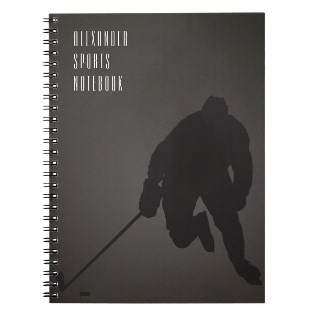 Anpassade hockey ı-bärbar dator anteckningsbok med spiral (Framsidan)