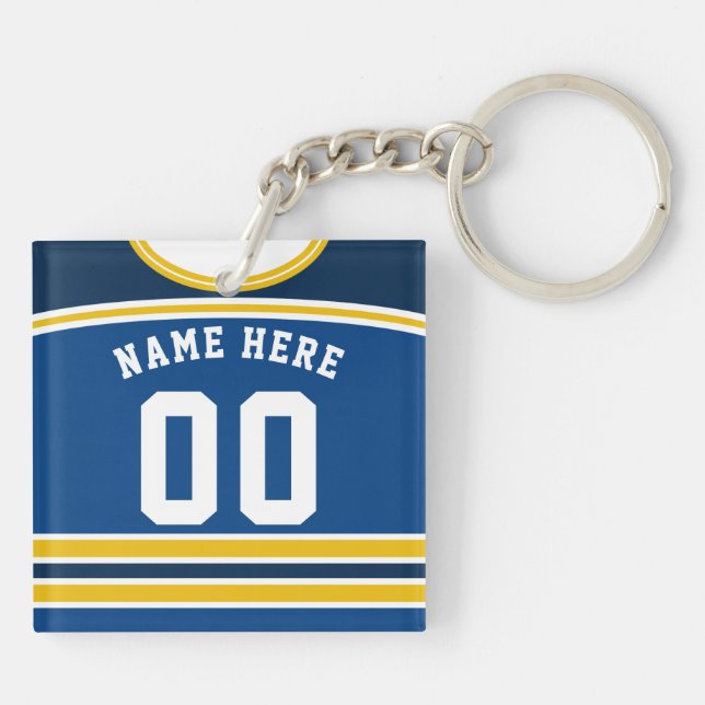 Anpassade Hockey Jersey Nyckelring, Lacrosse (Baksidan)