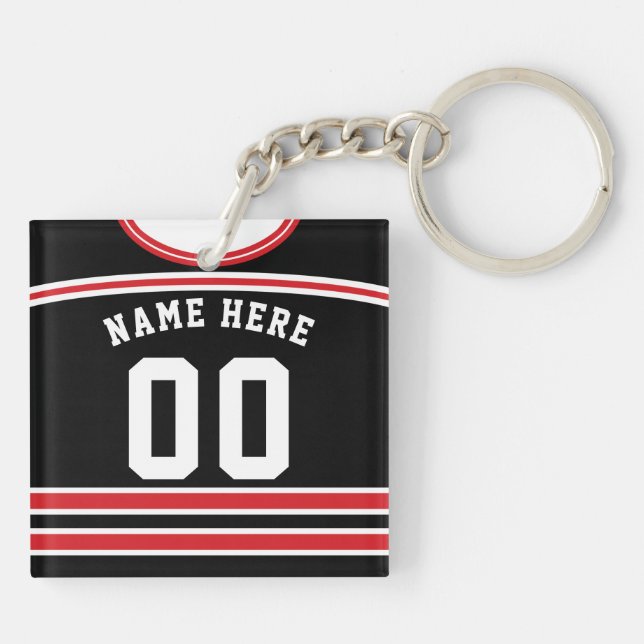 Anpassade Hockey Jersey Nyckelring, Lacrosse (Baksidan)