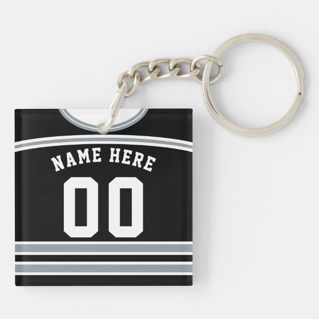 Anpassade Hockey Jersey Nyckelring, Lacrosse (Baksidan)