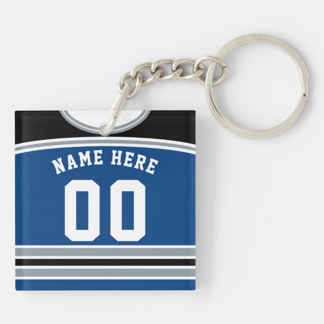 Anpassade Hockey Jersey Nyckelring, Lacrosse (Baksidan)