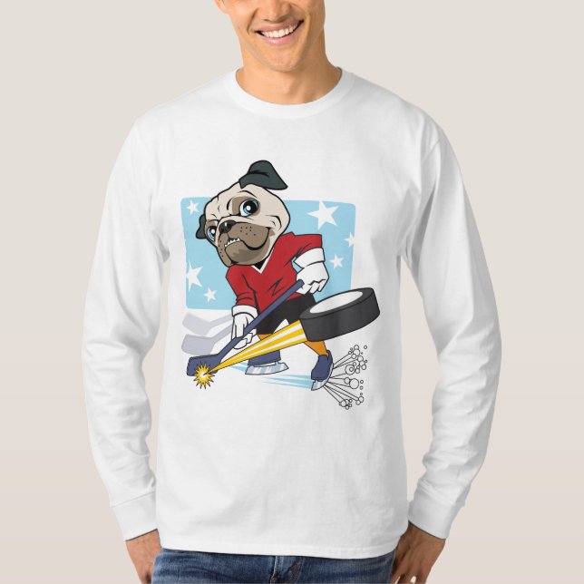 Anpassade Hockey Pug T-shirt (Framsida)