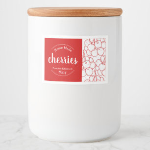 Anpassade Home Made Cherries Livsmedelsmärke Mat Etiketter