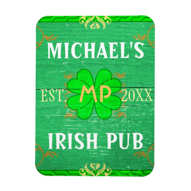 Anpassade Home Pub Irish Pub Grönt Magnet (Vertikal)