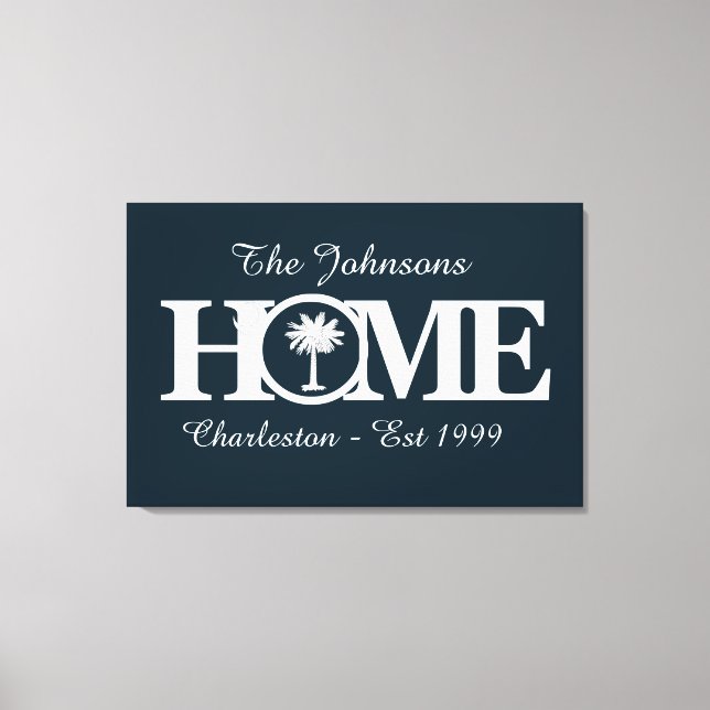 Anpassade HOME South Carolina Canvastryck (Framsida)