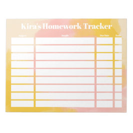 Anpassade Homwork Tracker Anteckningsblock