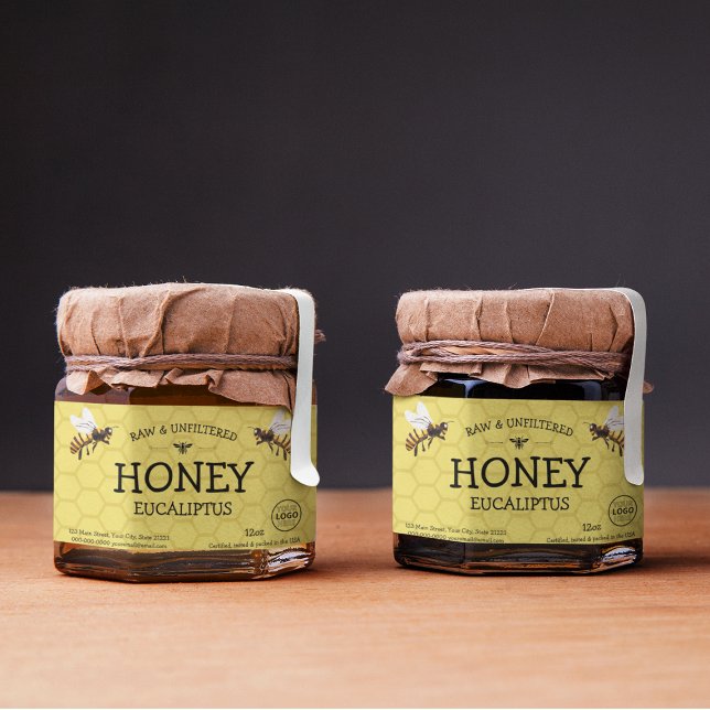 Anpassade Honeycomb Burk etikett (Customizable Honeycomb Honey Jar Label
)