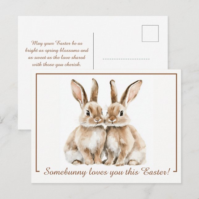 Anpassade 🐇 Hoppy Påsk Delight Helg Vykort (Fram/baksida)