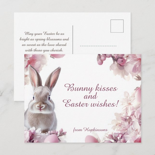 Anpassade 🐇 Hoppy Påsk Önskemål Helg Vykort (Fram/baksida)