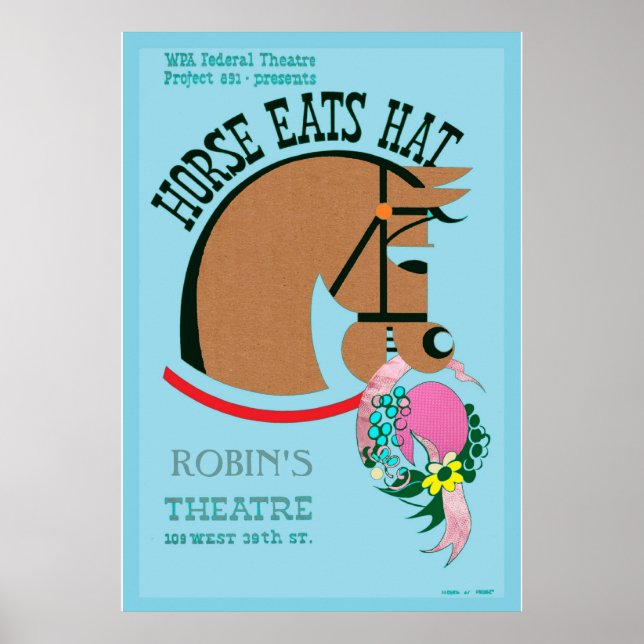 Anpassade Horse Eats Hat Kids Poster (Framsidan)