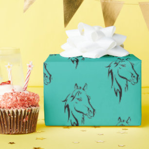 Anpassade Horse Wrapping Papper Presentpapper
