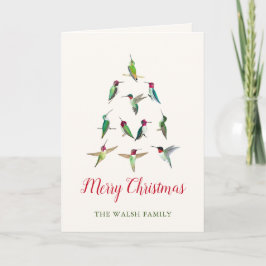 Anpassade Hummingbird Julgran Kort