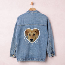 Anpassade Hund Heart Denim Jacka