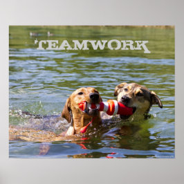 Anpassade Hund Teamwork Poster
