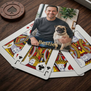Anpassade hundpappa-foto Fars dag spelkort