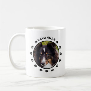 Anpassade husdjursfotomal med tassar och text kaffemugg