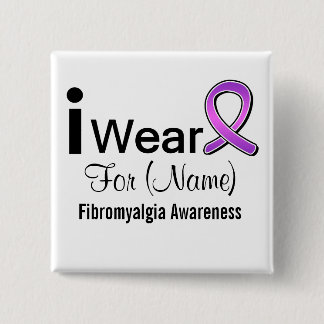 Anpassade I Bära a Fibromyalgia Ribbon Knapp