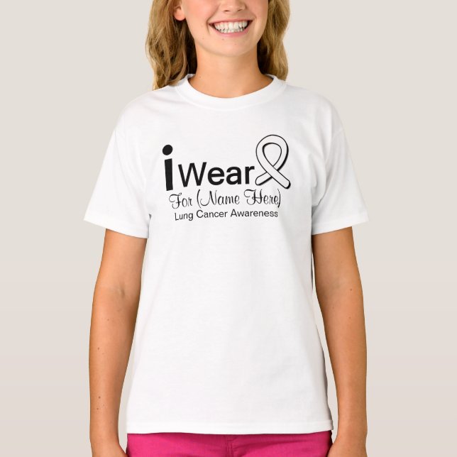 Anpassade I Bära Lung Cancer Ribbon T Shirt (Framsida)